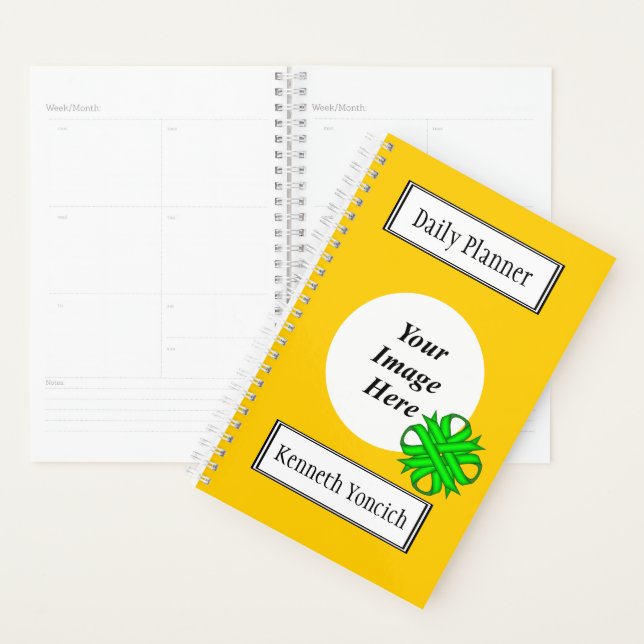 Lime Green Clover Ribbon by Kenneth Yoncich Planner (Display)