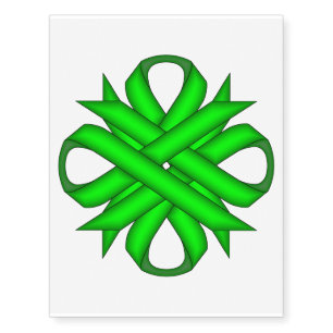 Lime Green Clover Ribbon by Kenneth Yoncich Temporary Tattoos