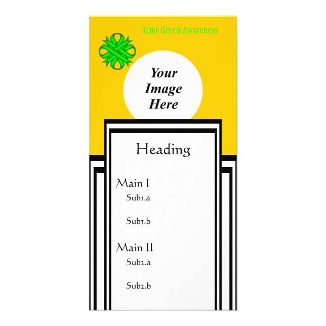 Lime Green Clover Ribbon Template by K Yoncich (Front)