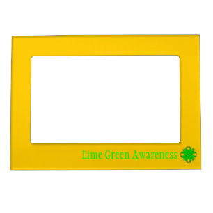 Lime Green Clover Ribbon Template by K Yoncich Magnetic Photo Frame