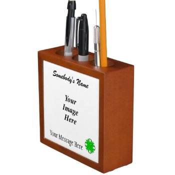 Lime Green Clover Ribbon Template By K Yoncich Pencil Holder by KennethYoncich at Zazzle