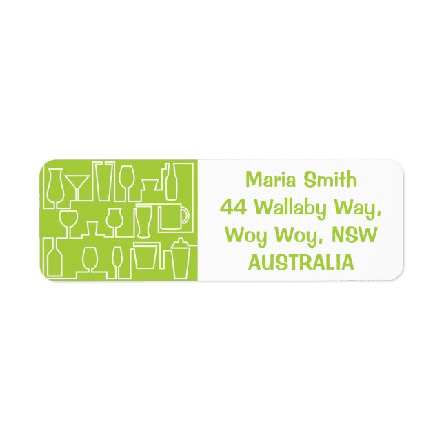 Lime green cocktail party label (Front)