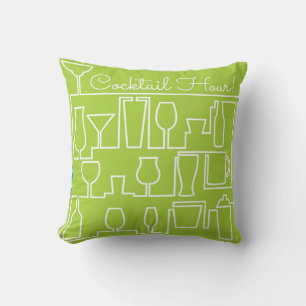 Lime green cocktail party throw pillow