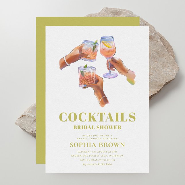 Lime Green Cocktails Bridal Shower Invitation (Creator Uploaded)