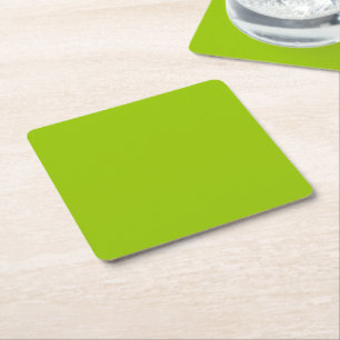 Lime Green Color Customize This! Square Paper Coaster