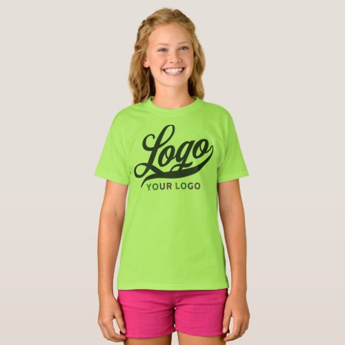 Lime Green Company Logo Swag Business Kids Girls T_Shirt