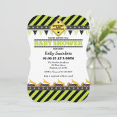 Lime Green Construction Baby Shower Invitation (Standing Front)