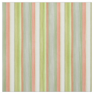 Lime Green Coral Range Watercolor Stripes Pattern Fabric