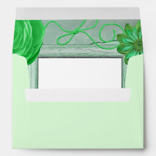 Lime Green Country Flowers Envelope