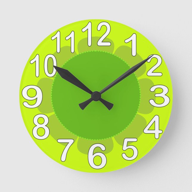 Lime Green country kitchen Round Clock (Front)