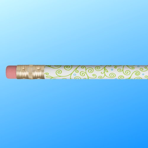 Lime Green Curlicue Vines  Whimsical Doodle Pencil