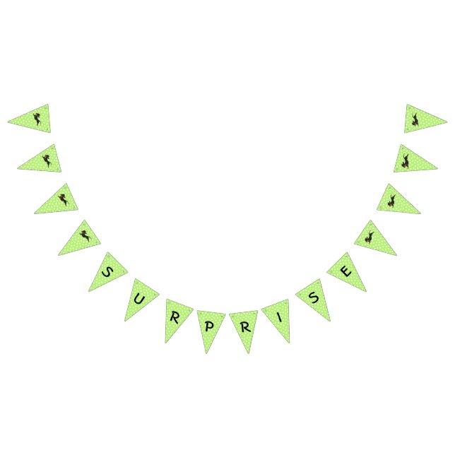 Lime Green Dachshund Bunting Party Banner (All)
