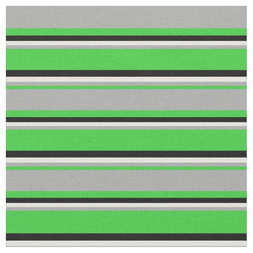 Lime Green, Dark Grey, Beige & Black Pattern Fabric