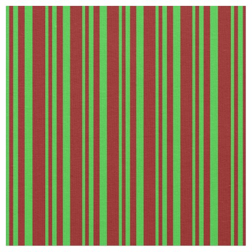 Lime Green & Dark Red Lined/Striped Pattern Fabric
