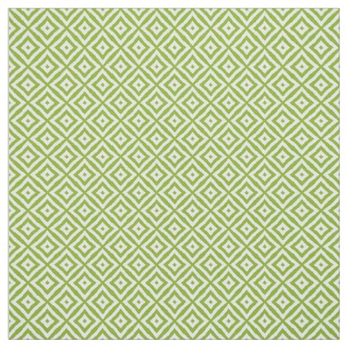 Lime Green Diamond Squares Ikat Mosaic Pattern Fabric