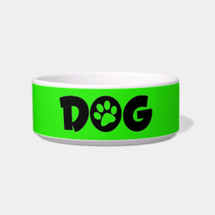 Lime Green Dog Ceramic Pet Bowl