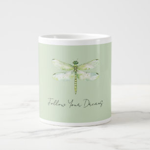 Lime Green Dragonfly Giant Coffee Mug