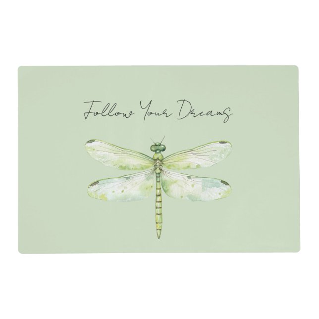 Lime Green Dragonfly Placemat (Front)