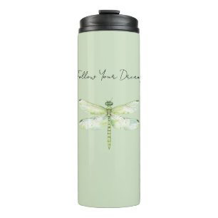 Lime Green Dragonfly Thermal Tumbler
