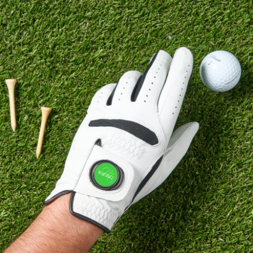 Lime Green Elegant Personalized Name Club Golf Glove