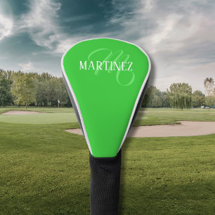 Lime Green Elegant Personalized Name Club Golf Head Cover