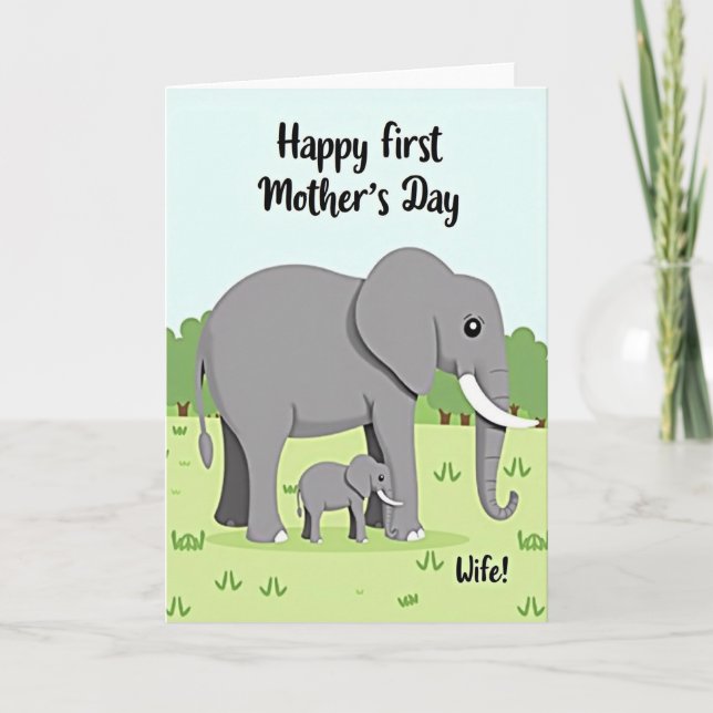 Lime Green Elephant Card (Front)