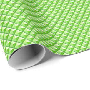 Lime green, enamel look, studded grid wrapping paper