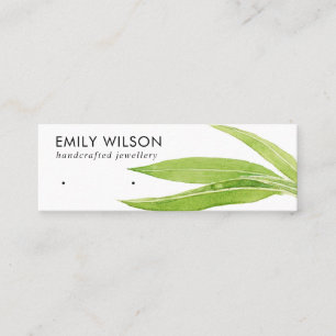 LIME GREEN EUCALYPTUS FAUNA EARRING STUD DISPLAY MINI BUSINESS CARD
