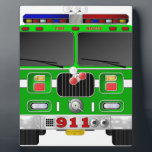 Lime Green Fire Truck Plaque<br><div class="desc">Lime Green Fire Truck</div>