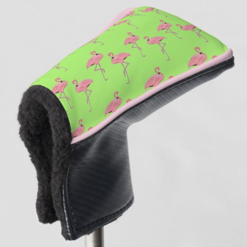 Lime Green Flamingo Golf Head Cover