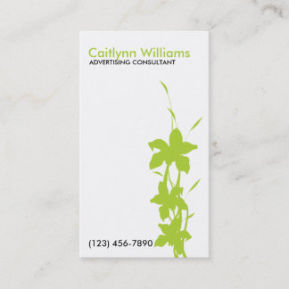 Lime Green Floral Business Card