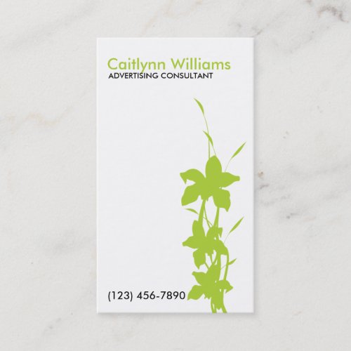 Lime Green Floral Business Card