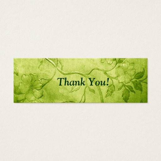 Customizable Lime Green Floral Wedding Gift Tag/Business Card