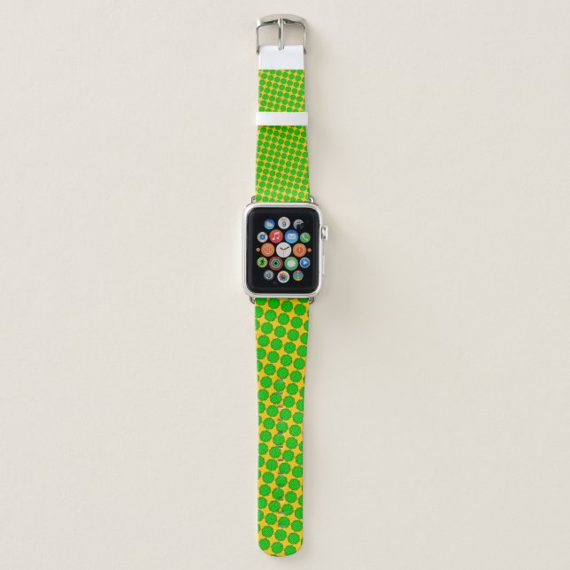 Lime Green Flower Ribbon by Kenneth Yoncich Apple Watch Band (Front)