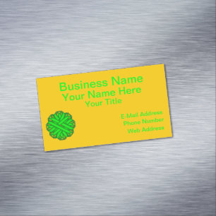 Lime Green Flower Ribbon by Kenneth Yoncich Business Card Magnet