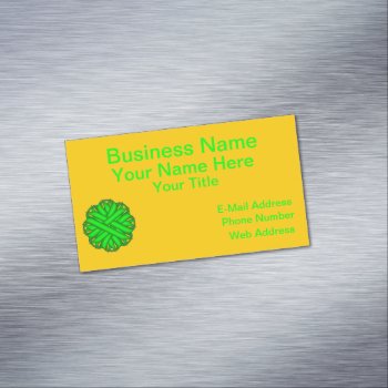 Lime Green Flower Ribbon By Kenneth Yoncich Business Card Magnet by KennethYoncich at Zazzle