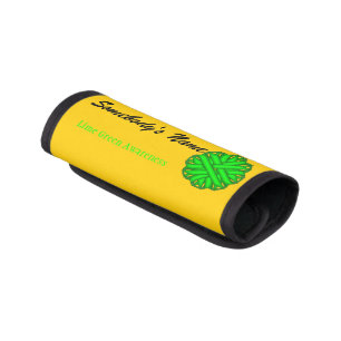 Lime Green Flower Ribbon by Kenneth Yoncich Luggage Handle Wrap