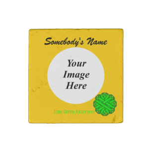 Lime Green Flower Ribbon by Kenneth Yoncich Stone Magnet