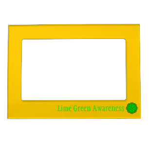 Lime Green Flower Ribbon Template by K Yoncich Magnetic Frame