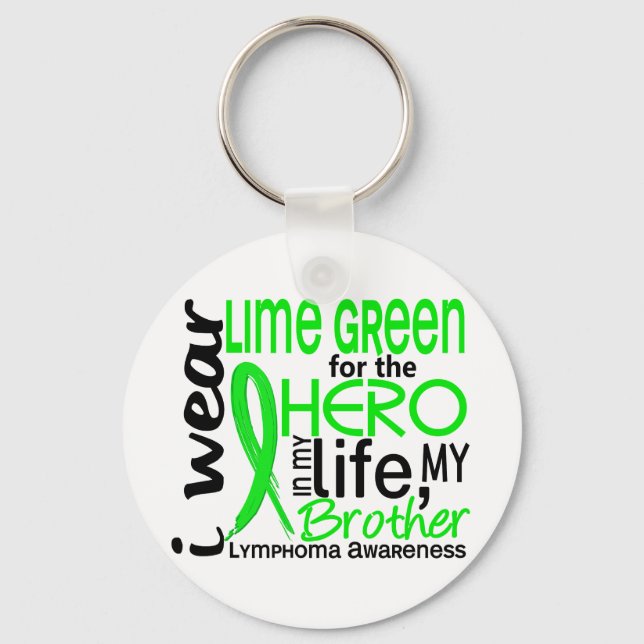 Lime Green For Hero 2 Brother Lymphoma Keychain (Front)