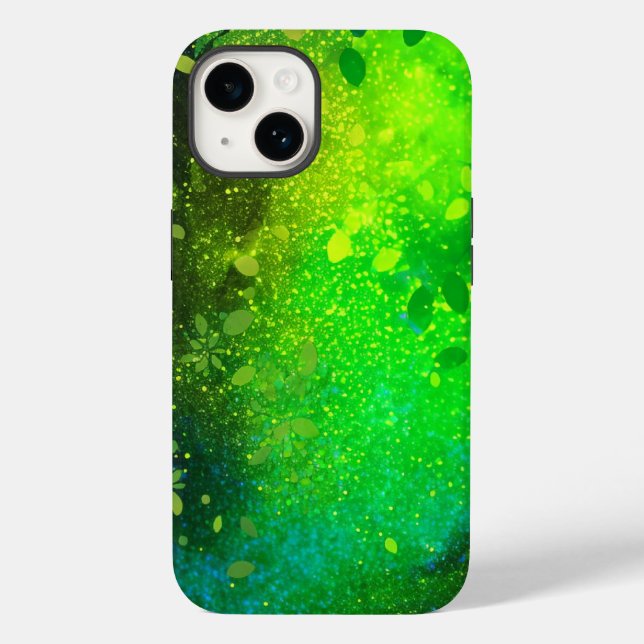 Lime Green Forest Glitter iPhone Mate Tough Case (Back)