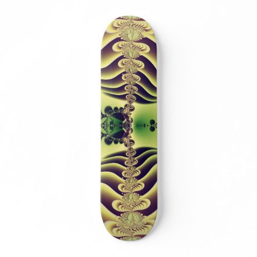 Lime Green Fractal Symmetry Abstract Art Skateboard
