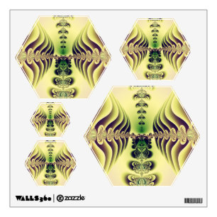 Lime Green Fractal Symmetry Abstract Art Wall Sticker