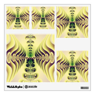 Lime Green Fractal Symmetry Abstract Art Wall Sticker