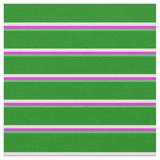 Lime Green, Fuchsia, Beige & Green Pattern Fabric