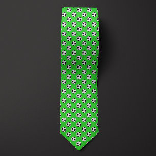 Lime Green Futbol Soccer Ball Neck Tie