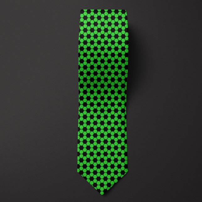 Lime Green Futbol Soccer Ball Pattern Neck Tie (Creator Uploaded)