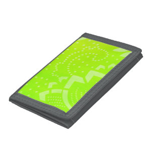 Lime Green geomentric dot stripe graphic pattern Tri-fold Wallet