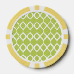 Lime Green Geometric Ikat Tribal Print Pattern Poker Chips at Zazzle