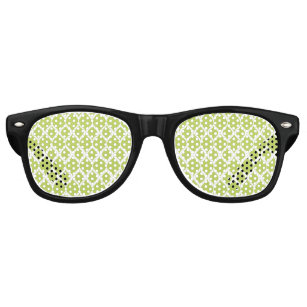 Lime Green Geometric Ikat Tribal Print Pattern Retro Sunglasses
